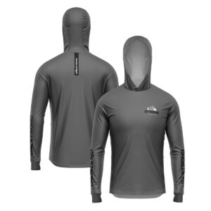 Camisa de Pesca com Capuz Brk Strong Fishing Cinza com Proteção Solar UV50+
