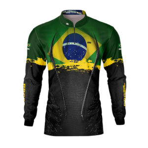 Camisa de Pesca Brk Bandeira do Brasil com Proteção Solar UV50+