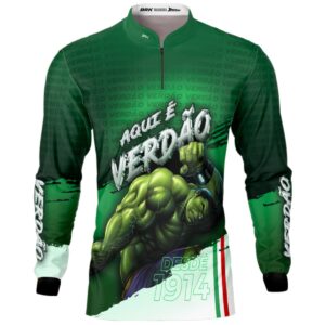 Camisa de Pesca Brk Verdão Mascote Hulk com Proteção Solar UV50+