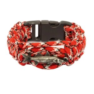 Pulseira Pescador Brk Paracord Robalo Grafite Prata