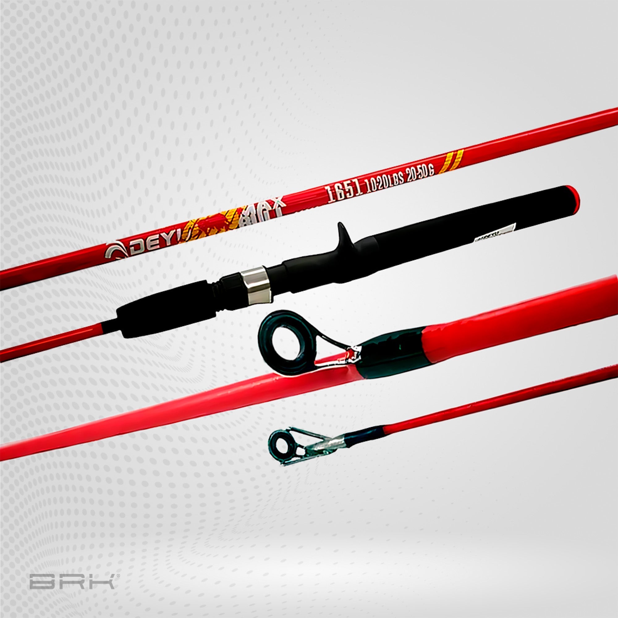 Vara de Pesca Deyu Max Bull MB-CFS1651M 20lbs 1,65m | Vermelha - Carretilha (Inteiriça) - Imagem 2