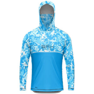 Camisa FusionX Brk Marine Azul Claro com Capuz e Proteção UV50+