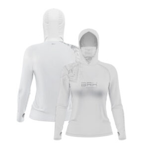 Camisa FusionX Feminina Maori Mosaico Branco BRK com Proteção Solar UV50+