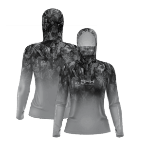 Camisa FusionX Feminina Brk Camuflada Cinza e Proteção Solar UV50+