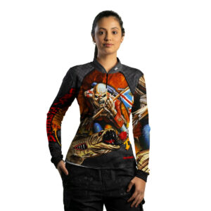 Camisa Feminina de Pesca Traíra Eddie Iron Maiden Limited com UV50+