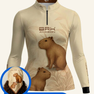 Camisa Feminina Brk Amazon Capivara Floral com Proteção UV50