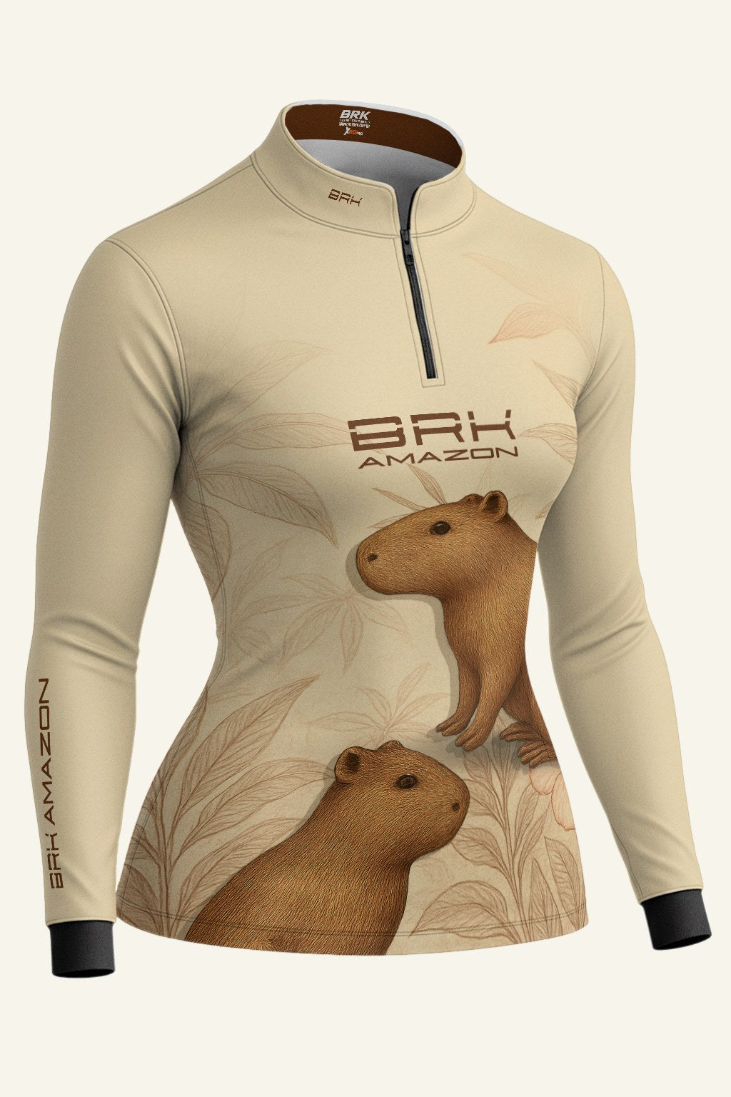 Camisa Feminina Brk Amazon Capivara Floral com Proteção UV50 - Imagem 3