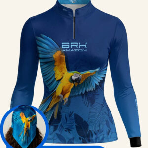 Camisa Feminina Brk Amazon Arara Azul com Proteção UV50