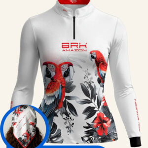Camisa Feminina Brk Amazon Arara Vermelha com Proteção UV50