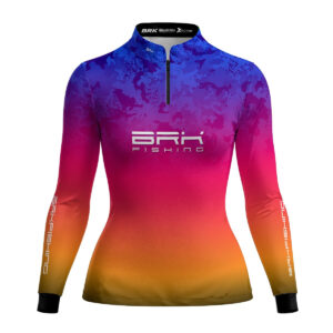Camisa Feminina de Pesca Brk Femina Karambit Fade Camuflada com UV50+