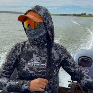 Camisa FusionX Feminina  Brk Fishing Preto com Proteção UV50+
