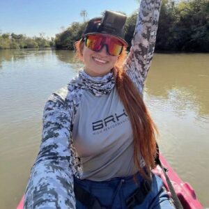 Camisa FusionX Feminina  Brk Fishing Camuflado Cinza com Proteção UV50+