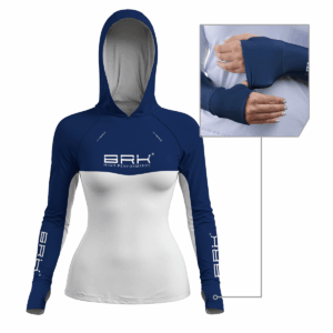 Camisa de Pesca Feminina Brk com Capuz Hybrid Blue Fishing com Proteção Solar UV50+
