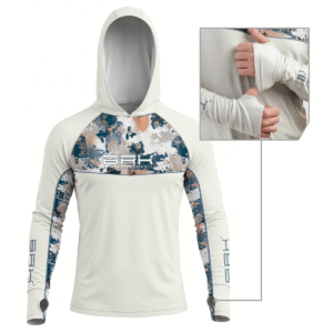 Camisa de Pesca Brk com Capuz Hybrid Camuflagem Fishing com Proteção Solar UV50+