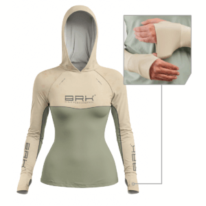 Camisa de Pesca Feminina Brk com Capuz Hybrid Luva Maps com Proteção Solar UV50+