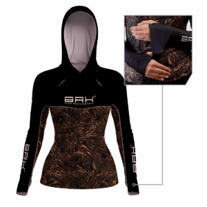 Camisa de Pesca Feminina Brk com Capuz Hybrid No Bait No Fishing com Proteção Solar UV50+