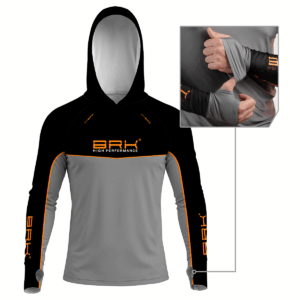 Camisa de Pesca Brk com Capuz Hybrid Real Preto Black Fishing com Proteção Solar UV50+