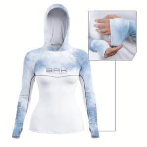 Camisa de Pesca Feminina Brk com Capuz Hybrid Snow com Proteção Solar UV50+