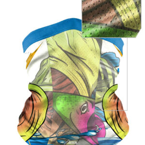 Bandana BlackMask Brk Branco e Azul Tucunaré com Proteção UV50+