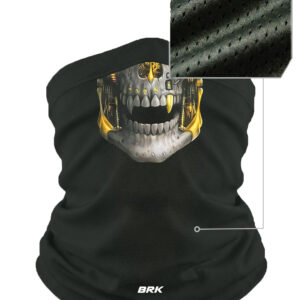 Bandana BlackMask Brk Caveira Mecânica Detalhes Dourados com Proteção UV50+