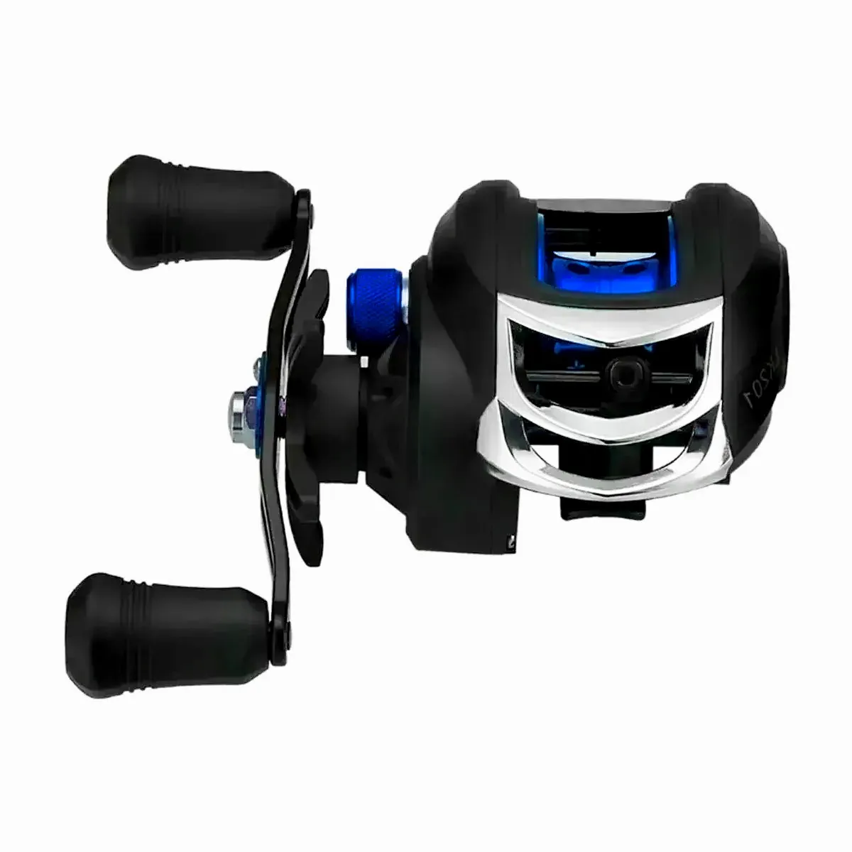 Carretilha Deyu Manivela Esquerda LK201 - Cor:Azul - Imagem 2