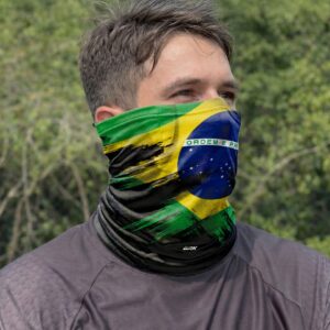 Bandana Balaclava Tubeneck Brk Multifuncional Bandeira do Brasil 2 com Proteção UV50+