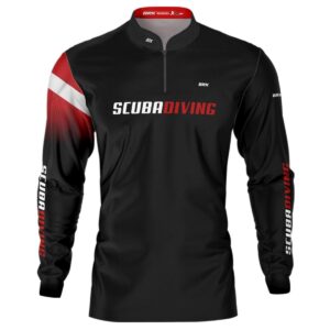 Camisa de Pesca Brk 'Scubadiving' Preta com UV50+