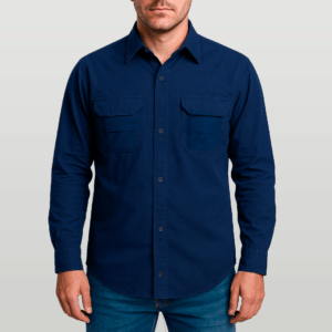 Camisa de Botão Brk Azul com Proteção UV50+