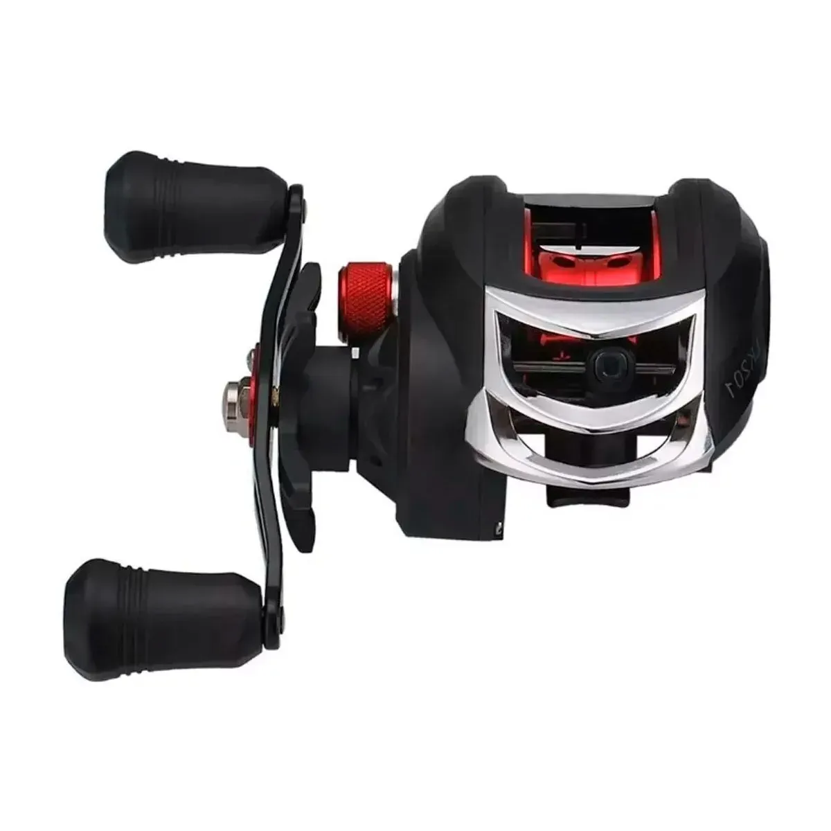 Carretilha Deyu Manivela Esquerda LK201 - Cor:Vermelho - Imagem 4