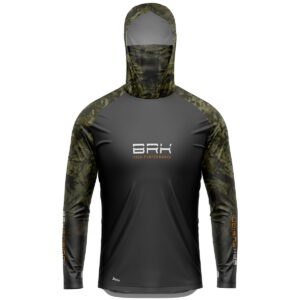 Camisa FusionX Brk Camuflada Verde Preto Capuz e Proteção UV50+