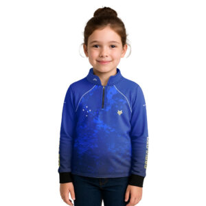 Camisa de Pesca Infantil Brk Raposa Celeste Cabuloso com Proteção UV50+