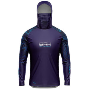 Camisa FusionX Brk Camo Distorções Azul com Capuz e Proteção UV50+ Envio Imediato