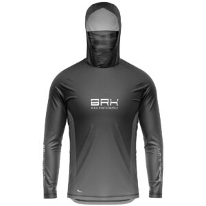 Camisa FusionX Brk Clean Preto Lisa com Capuz e Proteção UV50+