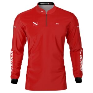 Camisa de Pesca Brk 'Dive Apneia' Vermelha com UV50+
