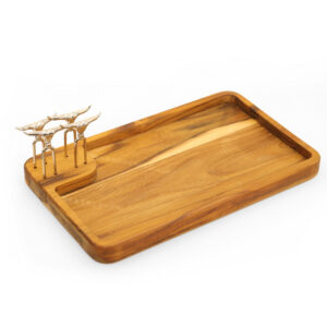 Petisqueira de Madeira para Churrasco com 4 Garfinhos para Petiscos - Cutelaria D'Avila