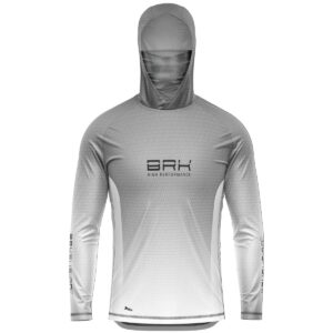 Camisa FusionX Brk Clean Branca e Cinza com Capuz e Proteção UV50+ Envio Imediato