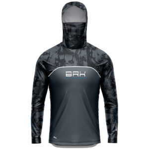 Camisa FusionX Brk Deep Camuflada Parcial Cinza com Capuz e Proteção UV50+ Envio Imediato