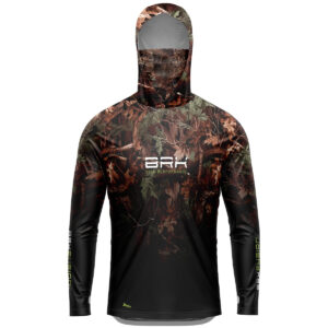 Camisa FusionX Brk Hunter Camu Floresta Preta com Capuz e Proteção UV50+