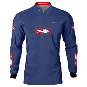 Camisa de Pesca Brk 'Dive' Azul Marinho com UV50+